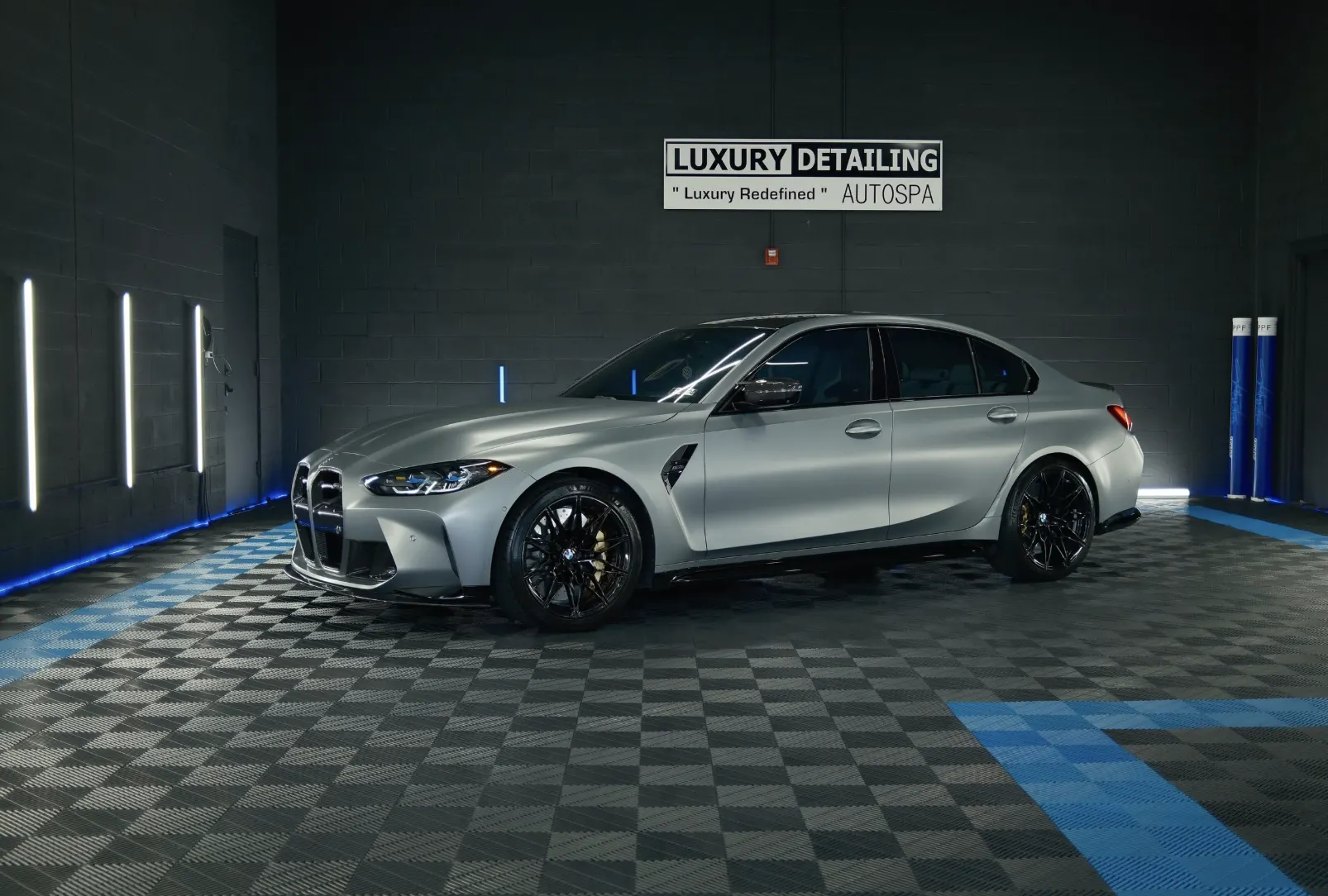 Luxury Detailing Auto Spa studio with a BMW M3